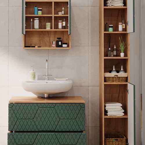 Ensemble Meubles Bain Irma, Vert, 3 Pièces