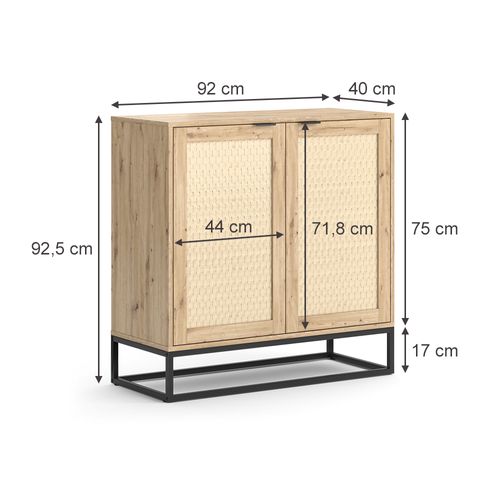 Commode Natal, Marron, 140x92.5cm Avec 2 Portes
