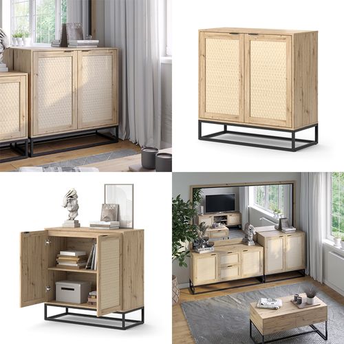 Commode Natal, Marron, 140x92.5cm Avec 2 Portes