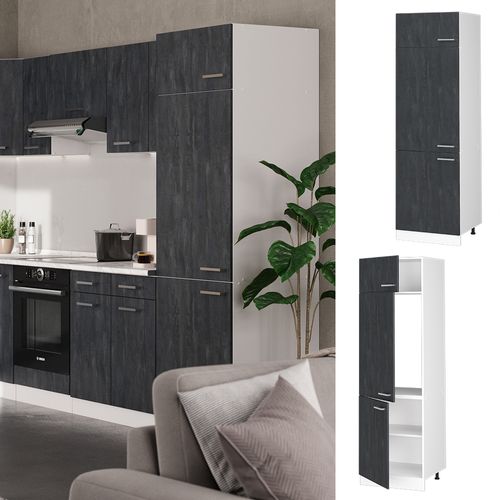 Armoire Pour Frigo R-line 47465 Béton Noir 60cm
