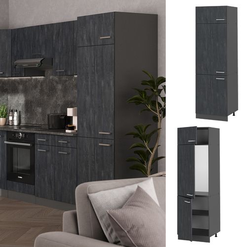 Armoire Pour Frigo R-line 47501 Béton Noir 60cm