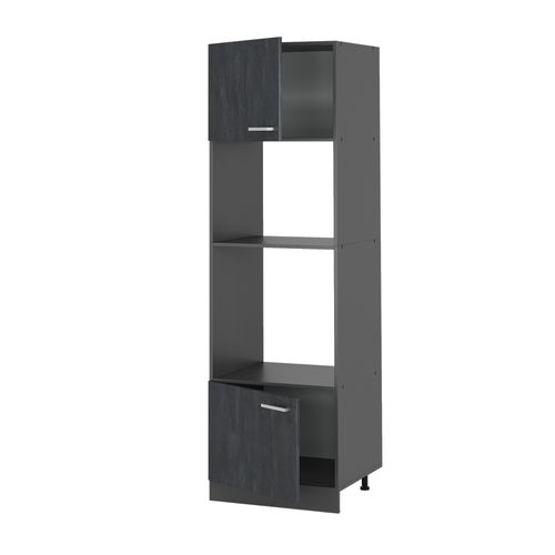 Armoire Micro-ondes R-line 47502 Béton Noir 60cm