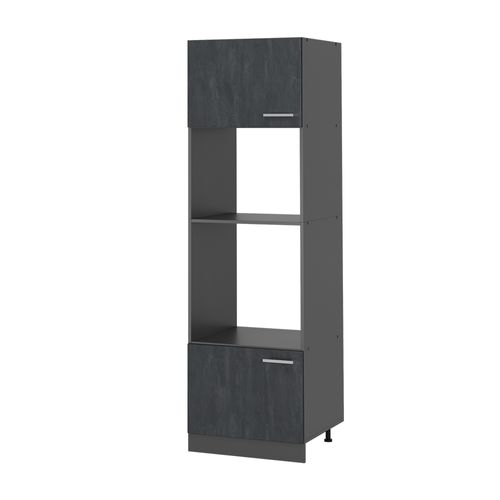 Armoire Micro-ondes R-line 47502 Béton Noir 60cm