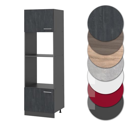 Armoire Micro-ondes R-line 47502 Béton Noir 60cm