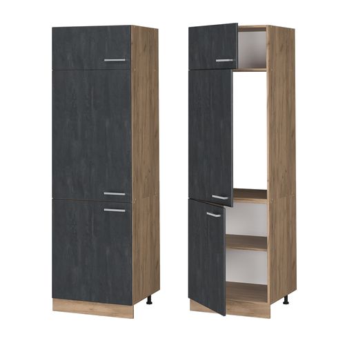 Armoire Pour Frigo R-line 47541 Béton Noir 60cm
