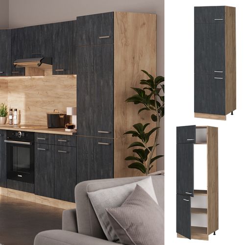 Armoire Pour Frigo R-line 47541 Béton Noir 60cm