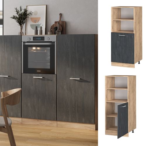 Meuble Pour Four R-line 47565 Béton Noir 60cm