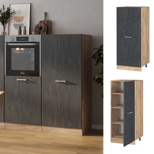 Meuble Pour Four R-line 47566 Béton Noir 60cm