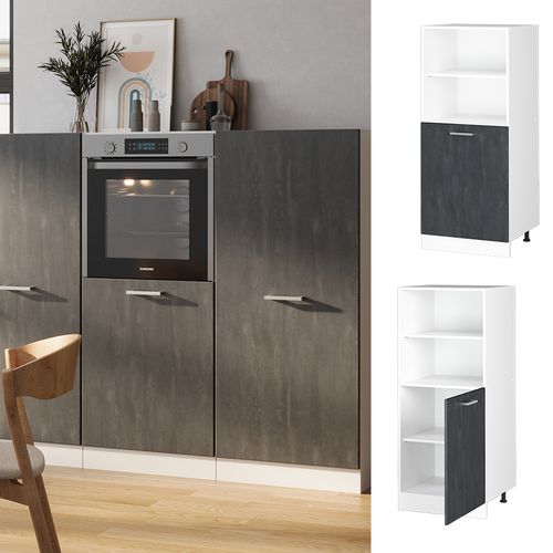 Meuble Pour Four R-line 47590 Béton Noir 60cm