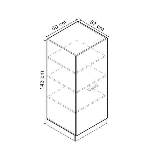 Meuble Pour Four R-line 47591 Béton Noir 60cm
