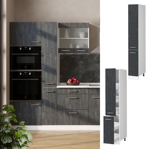 Meuble Haute De Cuisine R-line 47592 Béton Noir 30cm