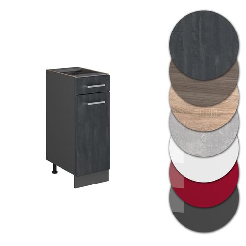 Meuble Cuisine R-line 47593 Béton Noir 30cm Sans Pt