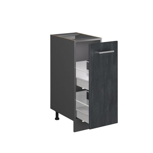 Meuble De Cuisine R-line 47611 Béton Noir 30cm Pt Chêne
