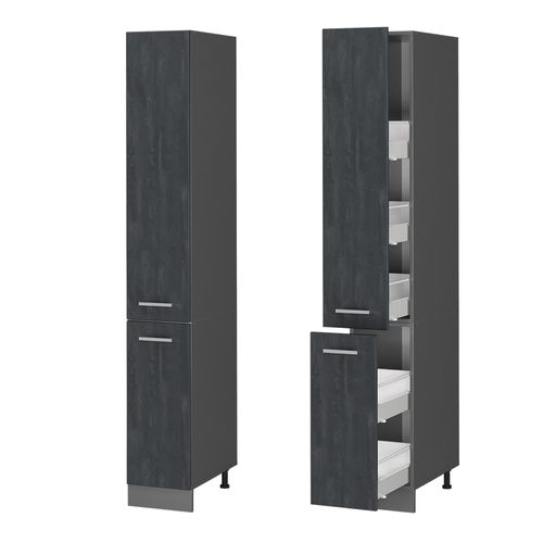 Meuble Haute De Cuisine R-line 47617 Béton Noir 30cm