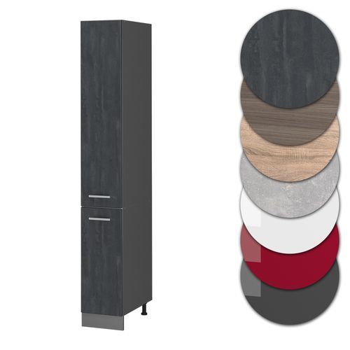 Meuble Haute De Cuisine R-line 47617 Béton Noir 30cm