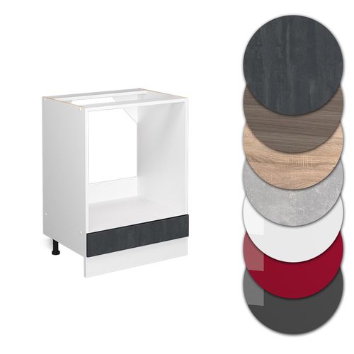 Meuble Pour Four R-line 47635 Béton Noir 60cm Sans Pt