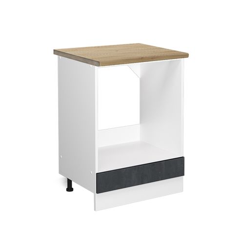 Meuble Pour Four R-line 47637 Béton Noir 60cm Pt Chêne