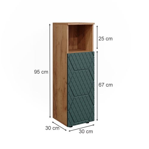 Armoire Midisch Irma, Chêne De Force Doré, 30x95cm