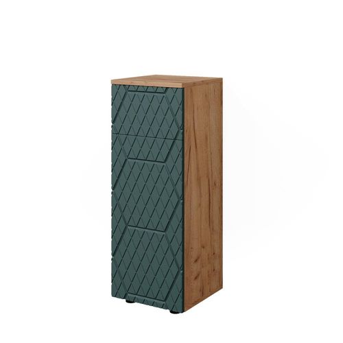 Armoire Midisch Irma 42865 Vert/force De Lor Chêne 30x81cm 1 Tiroir Et 2 Compartiments Salle De Bain