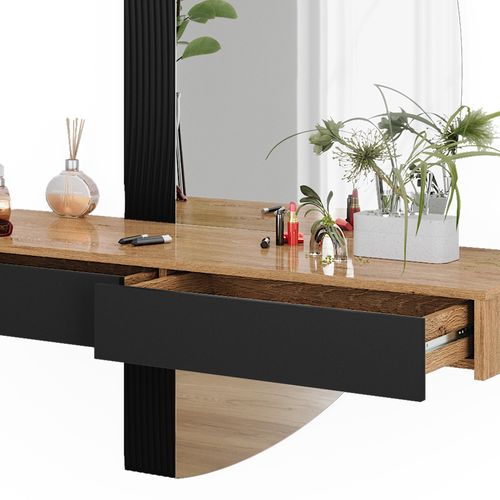 Coiffeuse Melisa 47688 Noir 120cm Avec 2 Tiroirs