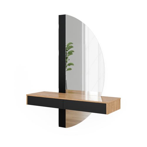 Coiffeuse Melisa 47688 Noir 120cm Avec 2 Tiroirs