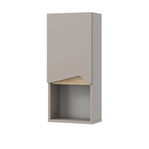 Demi Colonne Marelle, Grège, 30x67cm Avec Porte Et Compartiment Ouvert