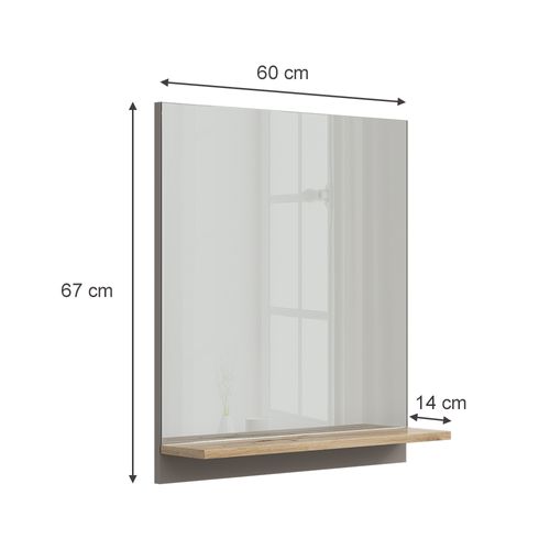 Armoire De Toilette Marelle 47660 Grège 60x67cm Avec Étagère