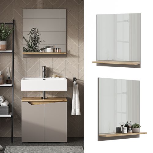 Armoire De Toilette Marelle 47660 Grège 60x67cm Avec Étagère