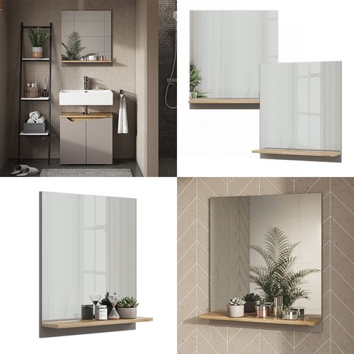 Armoire De Toilette Marelle 47660 Grège 60x67cm Avec Étagère