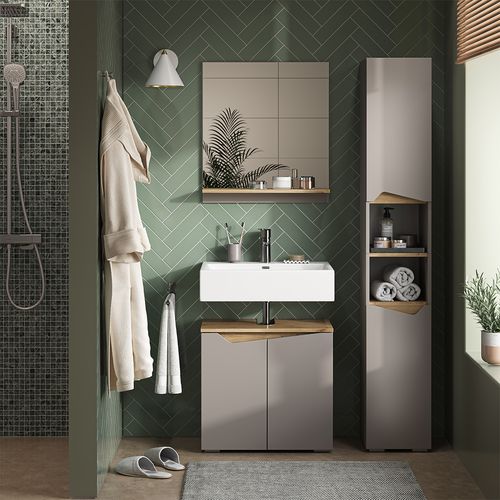 Ensemble Meubles Bain Marelle, Grège, 3 Pièces