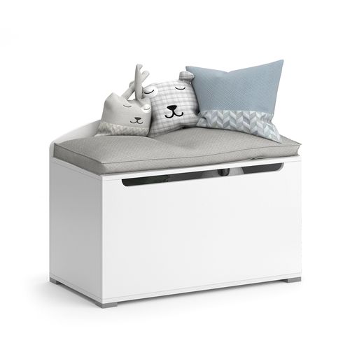 Coffre à Jouets Arno, Blanc, 85x63.7cm Avec Couvercle