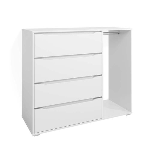Armoire Pour Enfants Ruben, Blanc, 120x101.9cm Avec 4 Tiroirs
