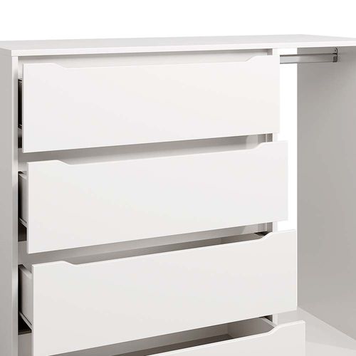 Armoire Pour Enfants Ruben, Blanc, 120x101.9cm Avec 4 Tiroirs