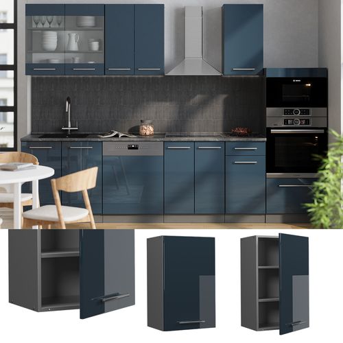 Elément Haut De Cuisine Fame-line 48827 Bleu Foncé Brillant 45cm