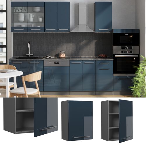 Elément Haut De Cuisine Fame-line 48828 Bleu Foncé Brillant 50cm