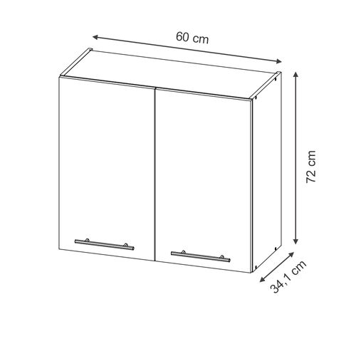 Elément Haut De Cuisine Fame-line 48829 Bleu Foncé Brillant 60cm