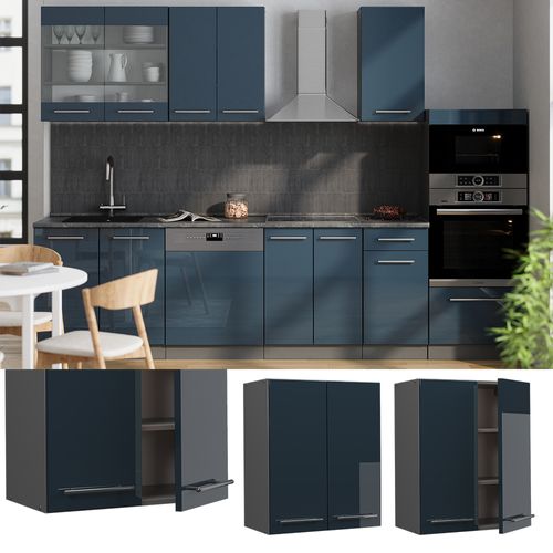 Elément Haut De Cuisine Fame-line 48829 Bleu Foncé Brillant 60cm