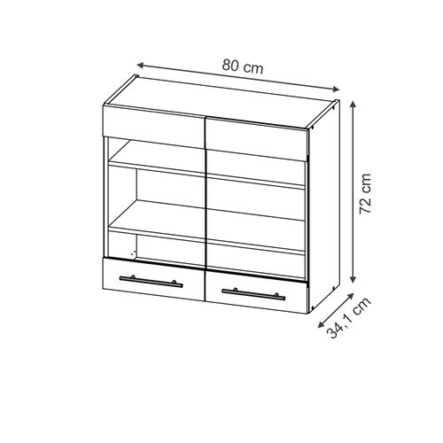 Armoire En Verre Fame-line 48831 Bleu Foncé Brillant 80cm
