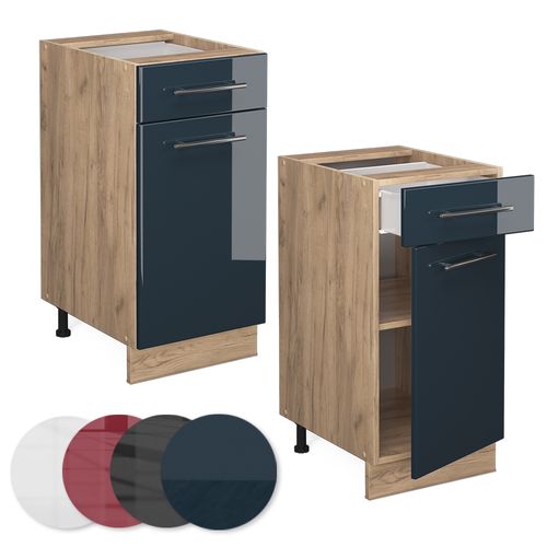 Meuble Cuisine Fame-line 48840 Bleu Foncé Brillant 40cm Sans Pt