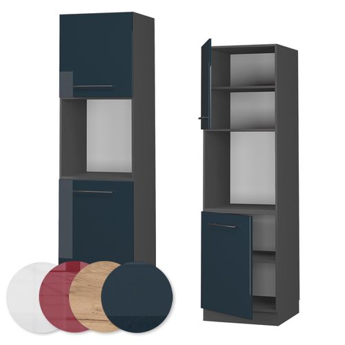 Meuble Pour Four Fame-line 48885 Bleu Foncé Brillant 60cm Ouvert