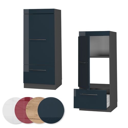 Armoire Micro-ondes Fame-line 48888 Bleu Foncé Brillant 60cm