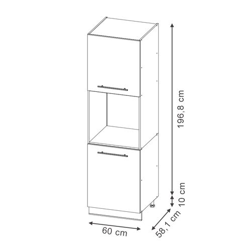 Meuble Pour Four Fame-line 48894 Bleu Foncé Brillant 60cm Ouvert
