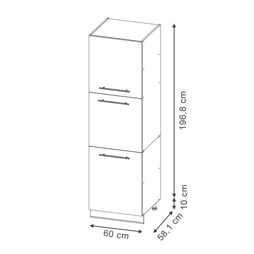 Meuble Pour Four Fame-line 48895 Bleu Foncé Brillant 60cm
