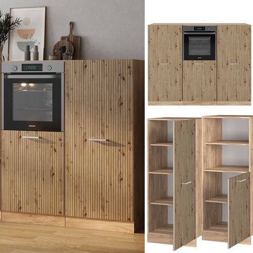 Bloc Cuisine R-line 48925 Chêne Artisan/chêne Doré 180cm Sans Pt