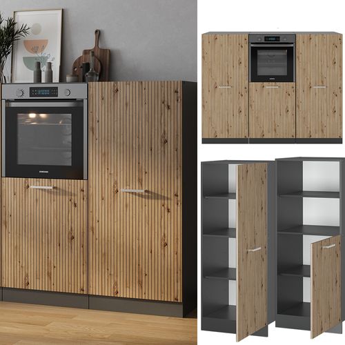 Bloc Cuisine R-line 48971 Chêne Artisan/anthracite 180cm Sans Pt