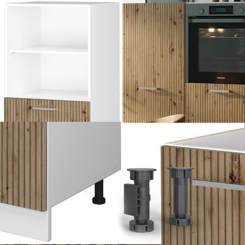 Bloc Cuisine R-line 49008 Artisan Chêne/blanc 180cm Sans Pt