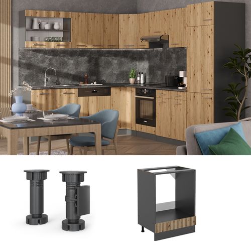 Meuble Pour Four R-line 49090 Chêne Artisan 60cm Sans Pt