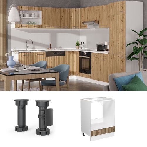 Meuble Pour Four R-line 49249 Chêne Artisan 60cm , Pt Anthracite