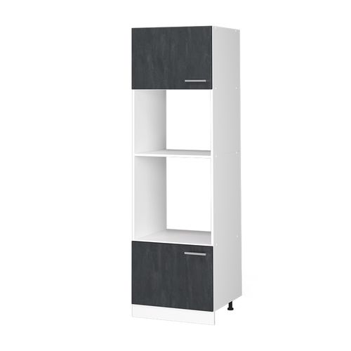 Armoire Micro-ondes R-line 49260 Béton Noir 60cm Sans Plan De Travail
