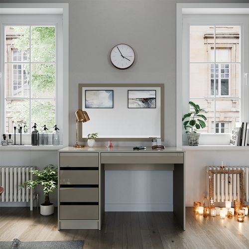 Coiffeuse Sherry 47287 Gris Brillant 120cm Sans Miroir